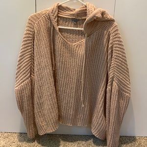 Charlotte Russe light pink hooded sweater